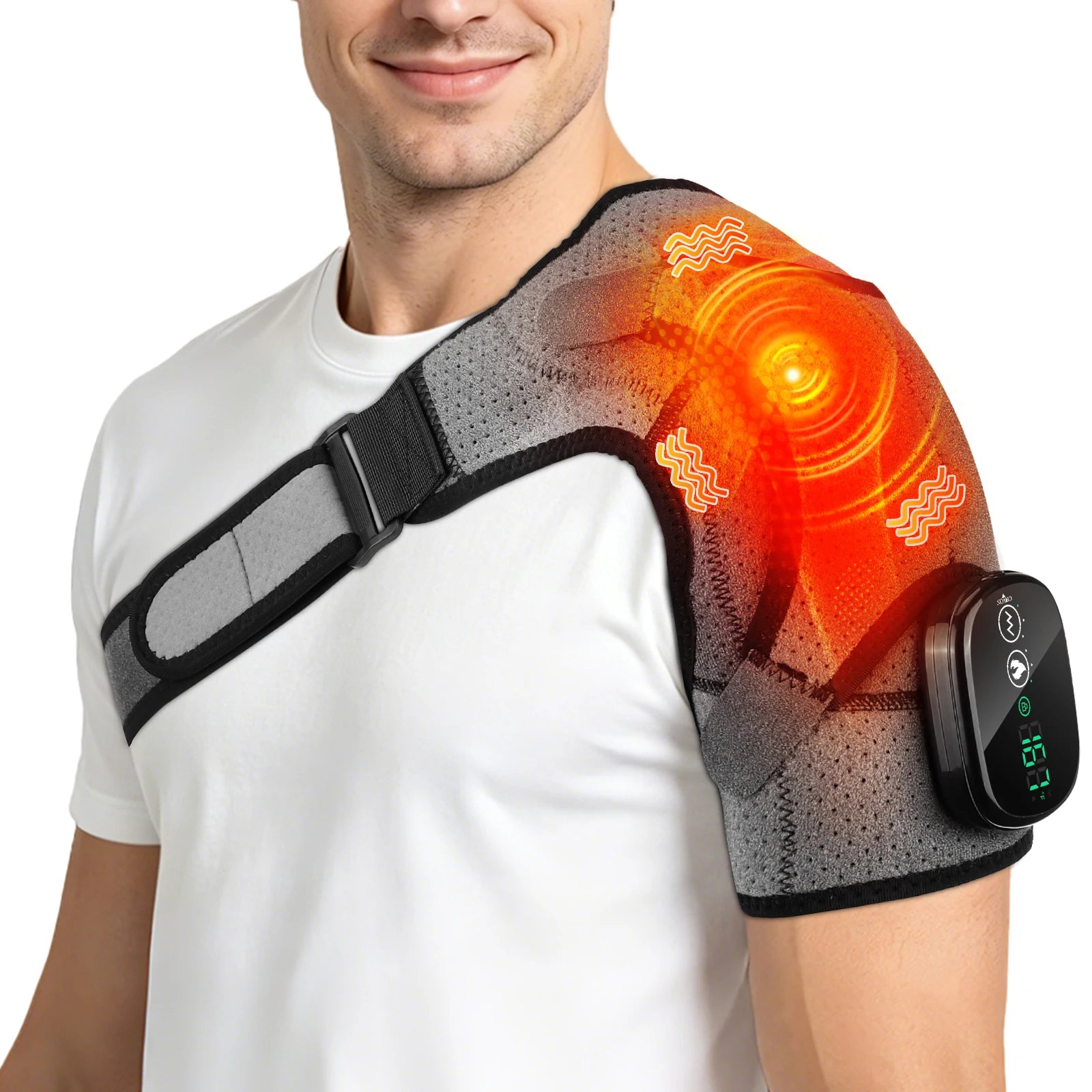 Cordless Shoulder Massager with Heat and Vibration for Pain Relief - 19