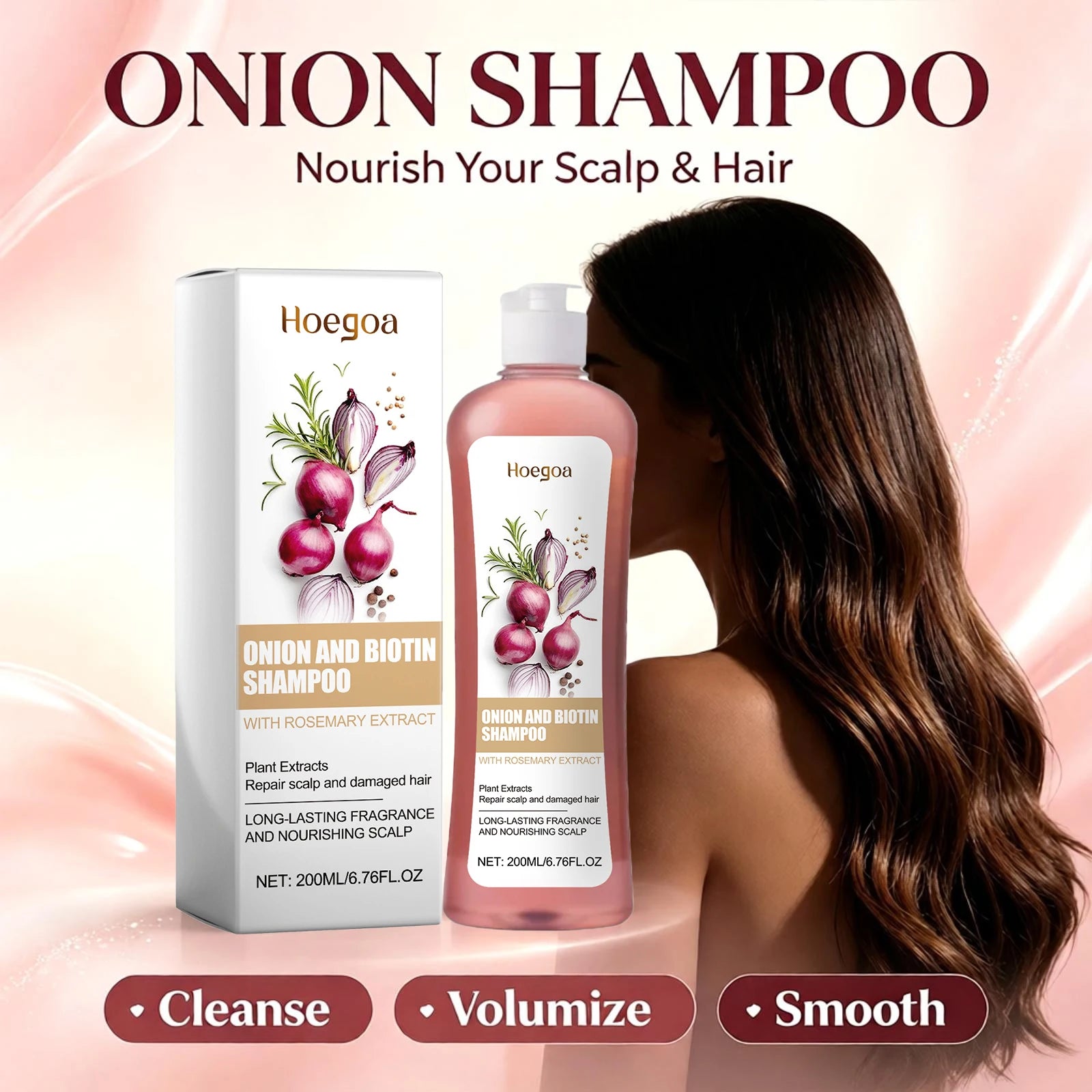 Onion & Biotin Hair Repair Shampoo - Nourishing Scalp & Anti-Dandruff Treatment - 5