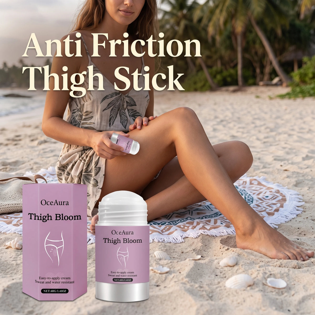 Anti-Chafe Thigh Balm Stick - Waterproof Skin Friction Prevention & Soothing Cream