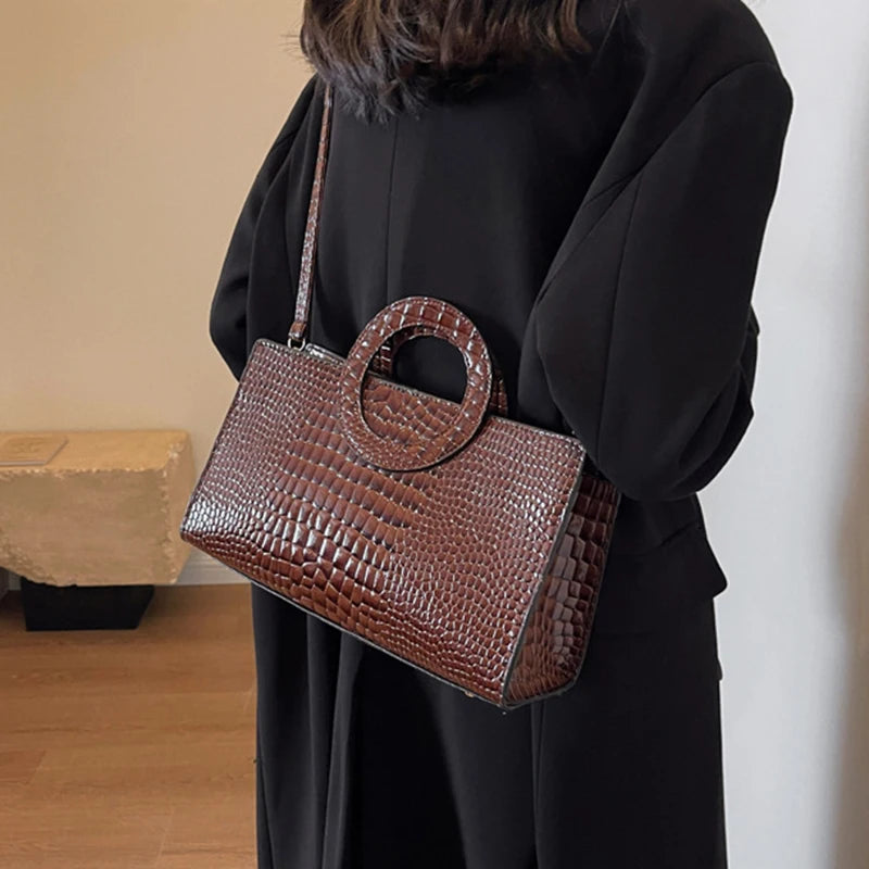 Luxury Crocodile Pattern Tote