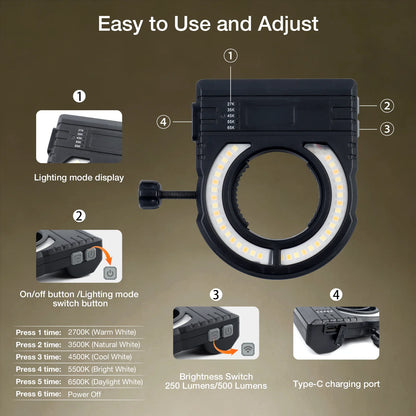 Rechargeable LED Spray Gun Light - Adjustable Car Paint Fill Light