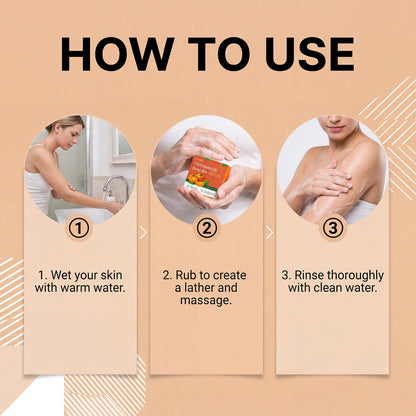 Natural Persimmon Soap Bar for Body Odor Control & Deep Exfoliating Skin Care