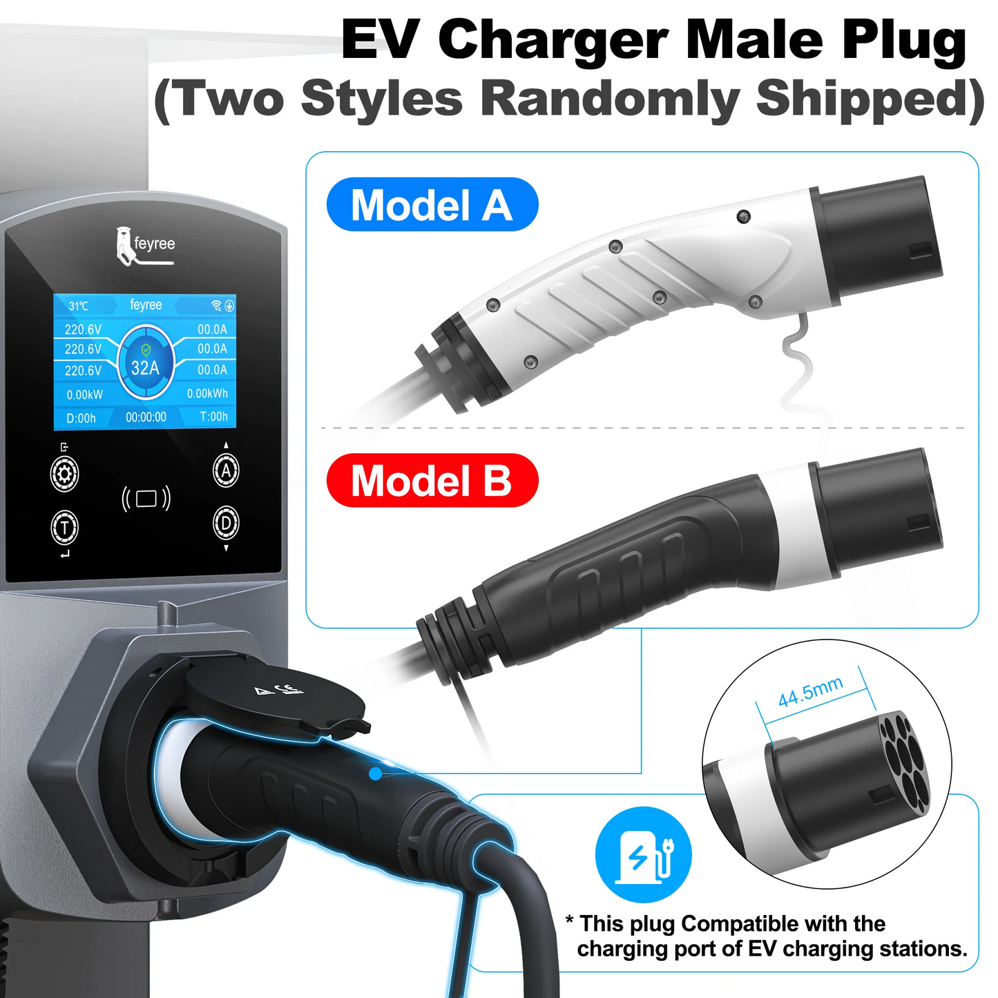 GB/T to Type 2 EV Charging Cable - Fast 16A/32A Electric Vehicle Charger