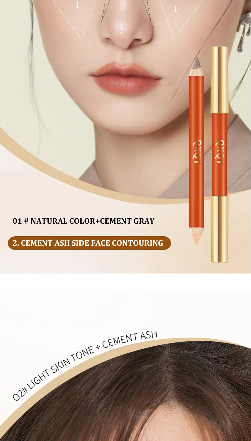 Double-Ended Contour & Highlighter Stick - Creamy Sculpting Makeup Pen - 12