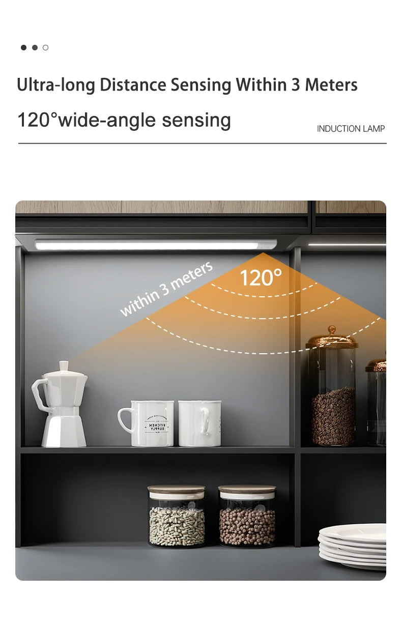 Ultra-Thin Wireless Motion Sensor LED Cabinet Lights - Rechargeable USB Closet Light