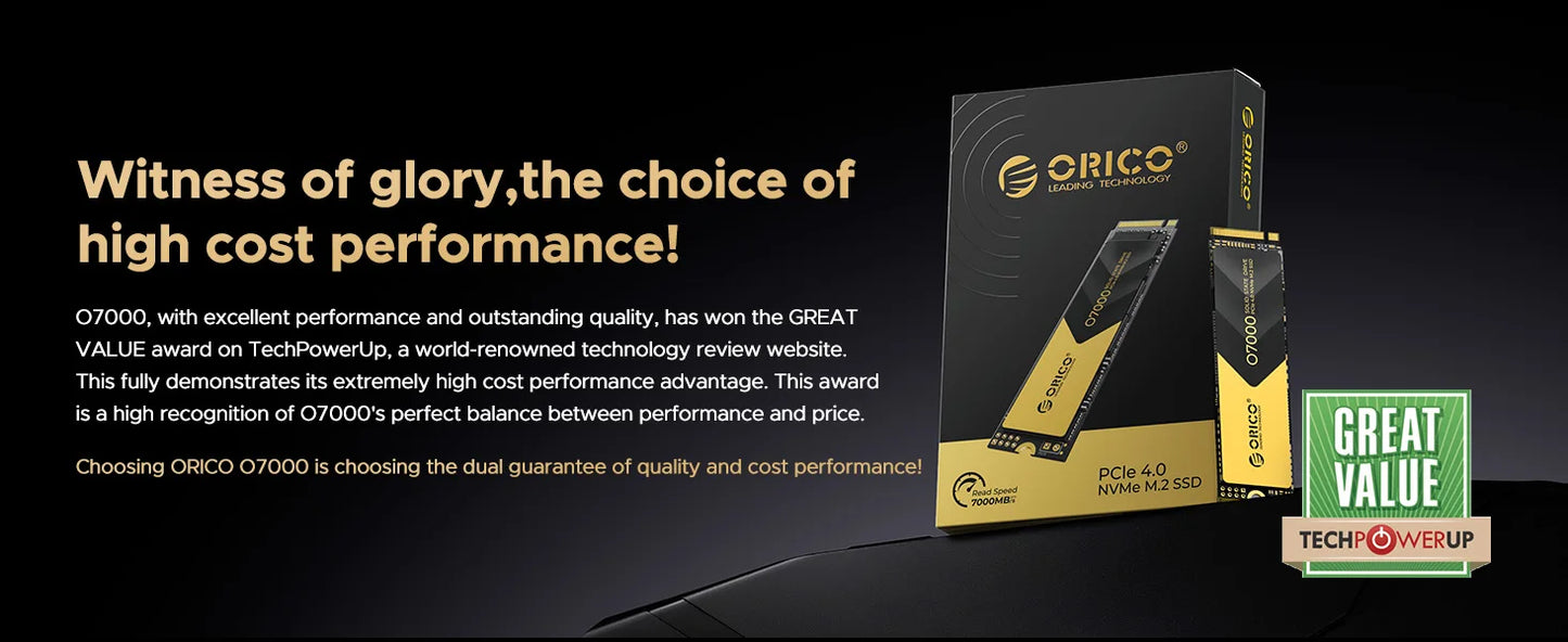 ORICO PCIe 4.0 M.2 NVMe SSD 7400MB/s Internal Solid State Drive