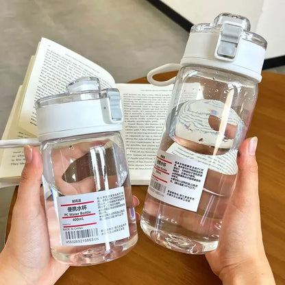 Clear Motivational Sports Water Bottle with Time Scale & Tea Infuser