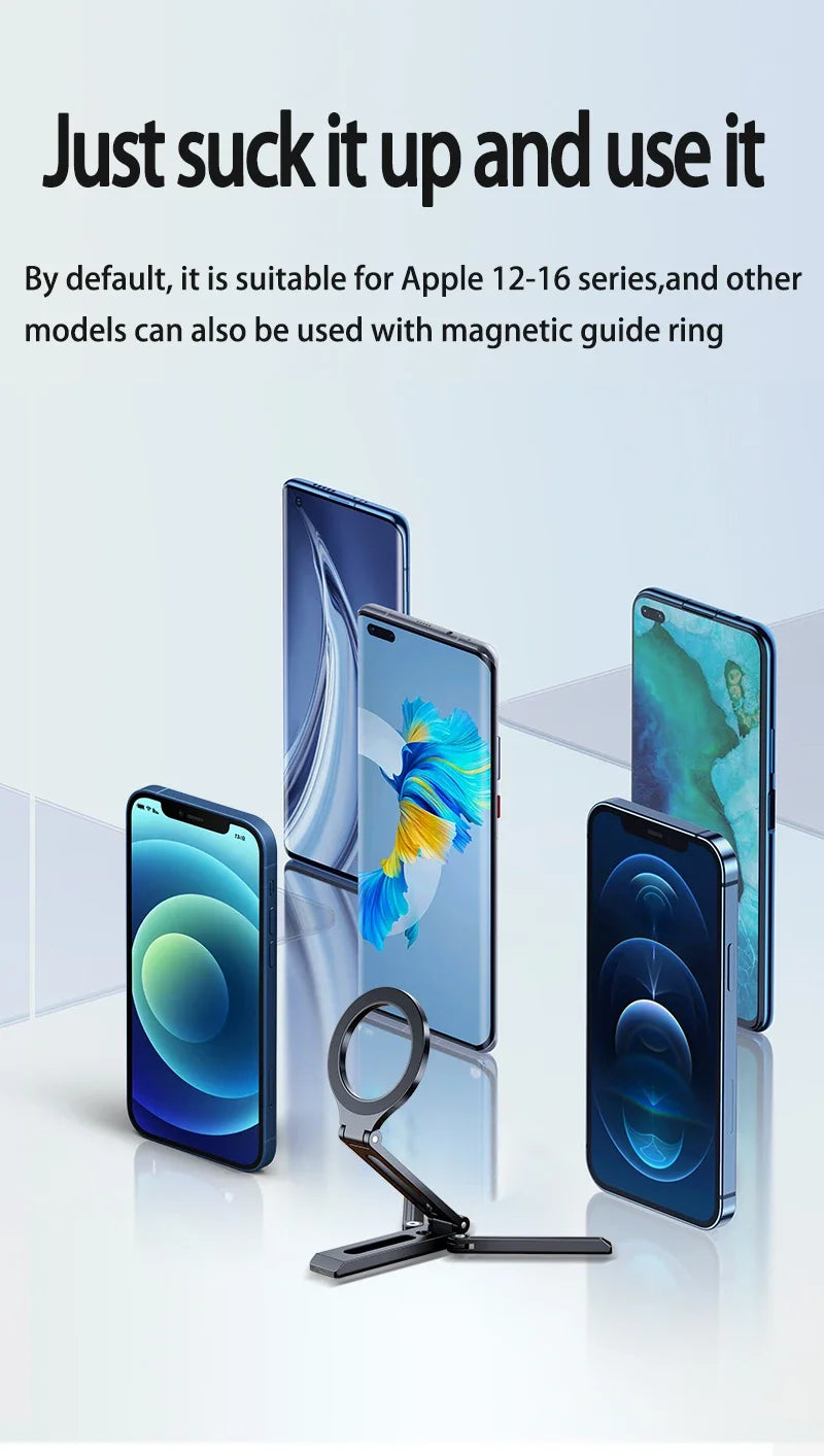 Foldable Magnetic Phone Stand for MagSafe - Aluminum Desktop Tripod