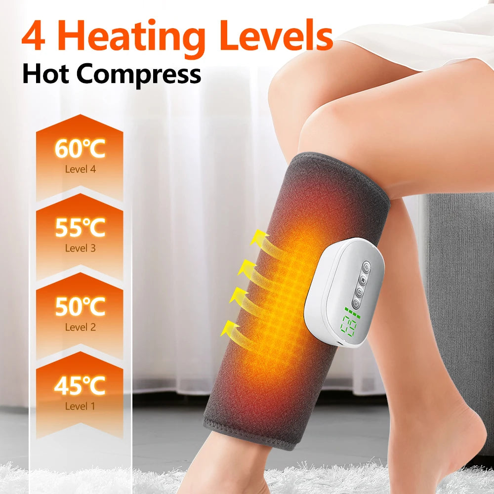 Cordless Air Compression Leg Massager with Heat for Calf Pain Relief - 4