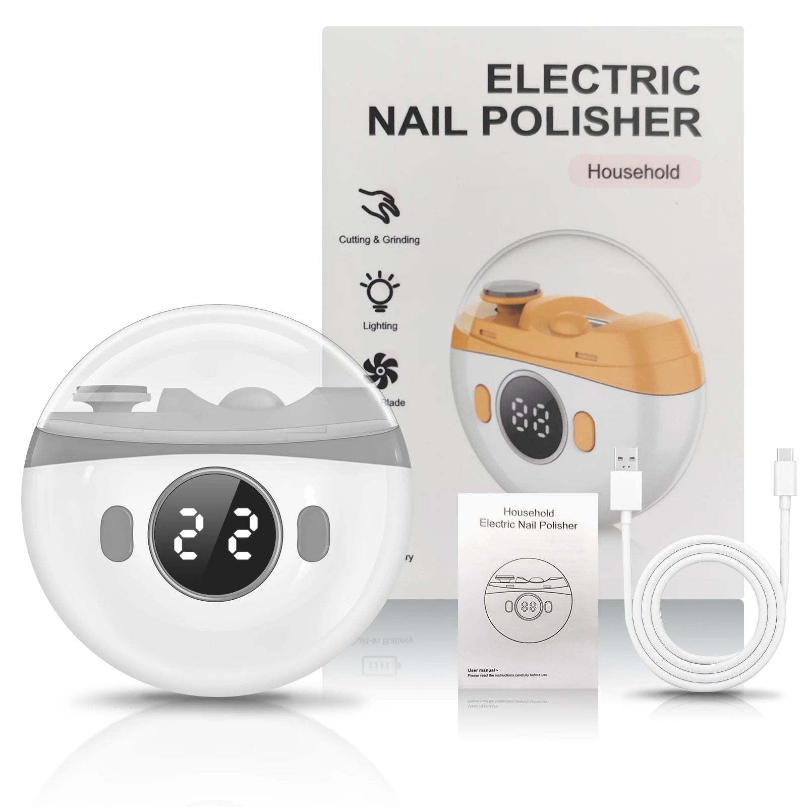 Automatic Electric Nail Trimmer & Polisher - Safe & Painless LED Nail Care Device - 7