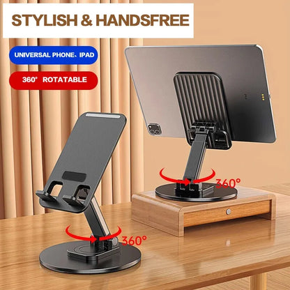 Foldable 360° Rotating Desktop Phone Stand - Universal Adjustable Holder