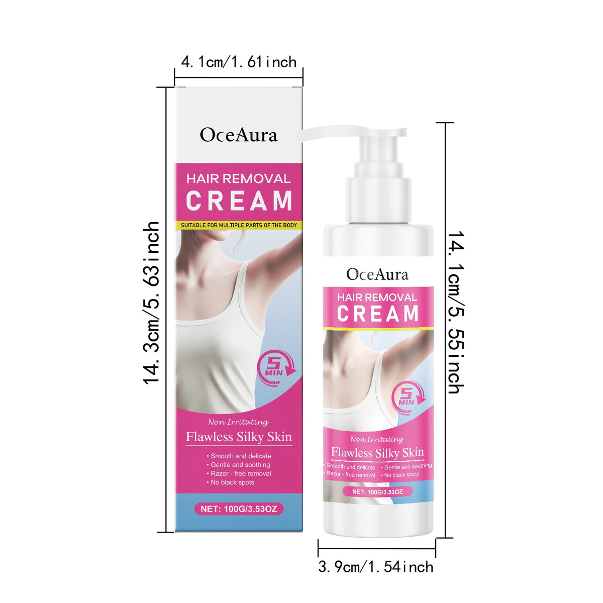 Painless Hair Removal Cream - Gentle Depilatory for Smooth & Silky Skin