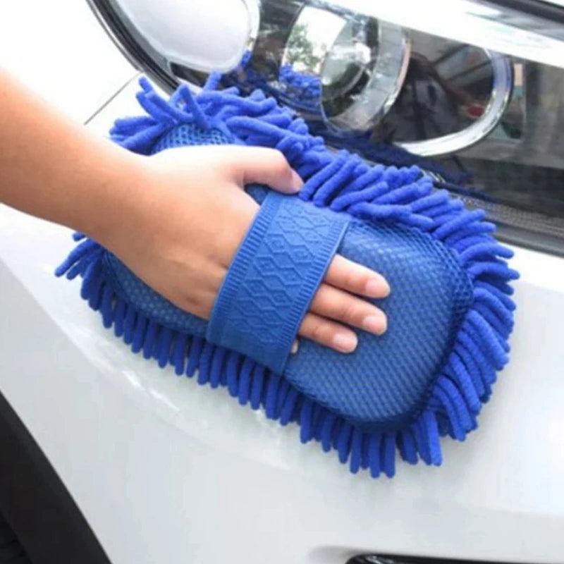 High-Density Honeycomb Car Wash Sponge & Microfiber Mitt - 7