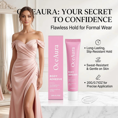 Fashion Body Adhesive for Clothing - Sweatproof & Invisible Secure Fabric Glue
