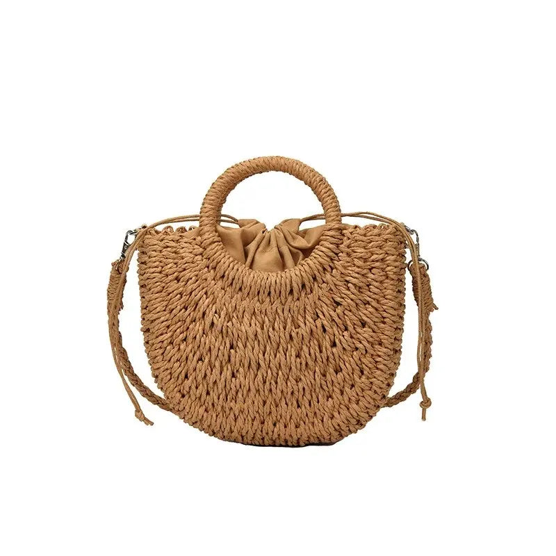 Luxury Half-Moon Straw Bag