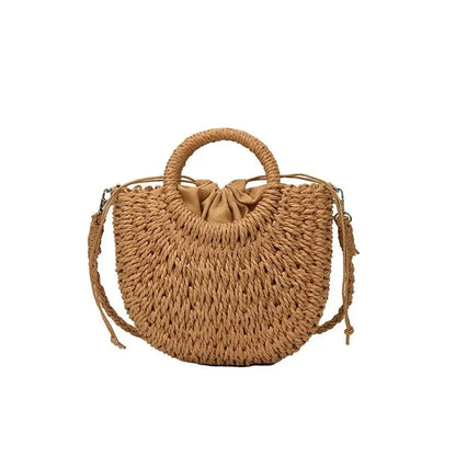 Luxury Half-Moon Straw Bag
