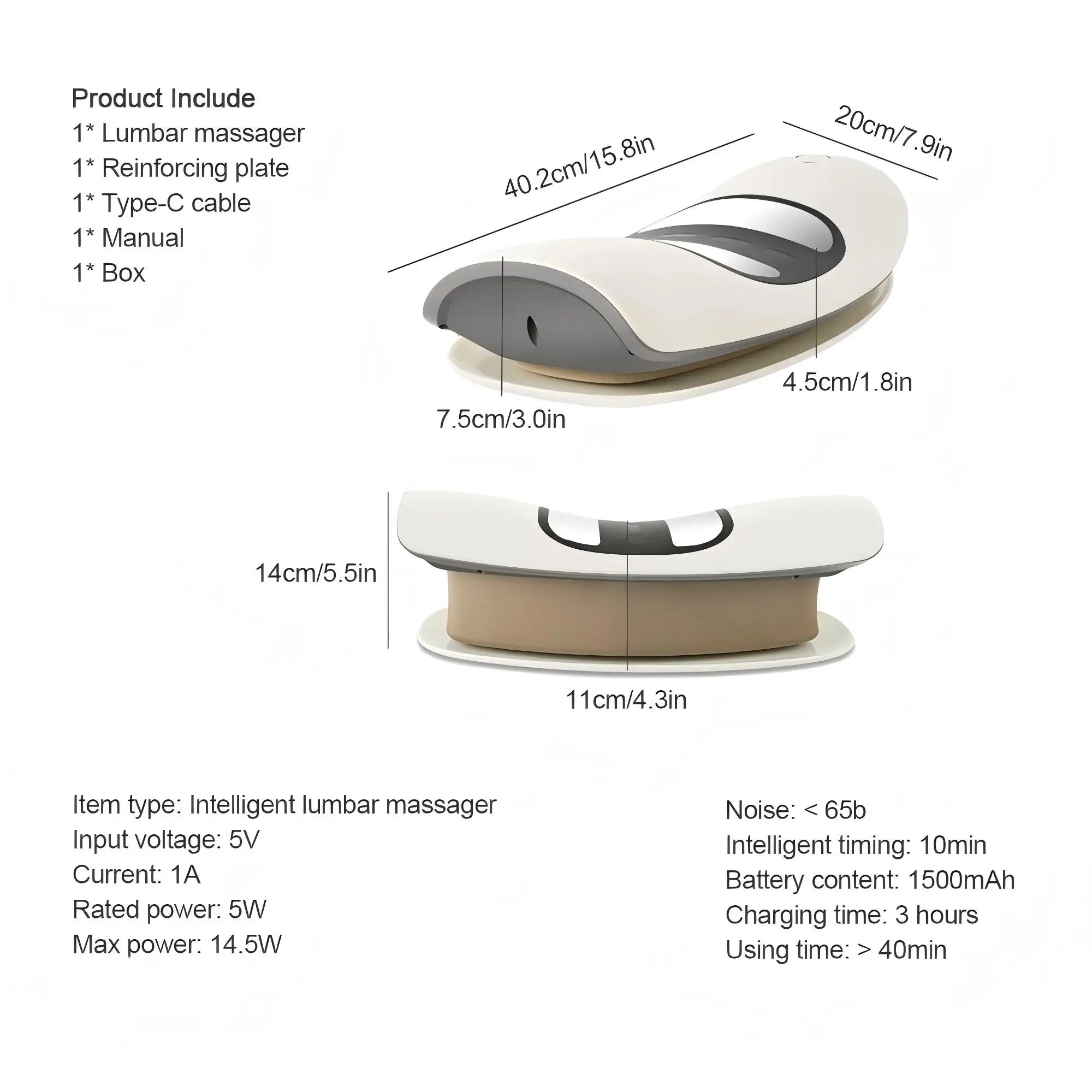 Electric Lumbar Traction Massager - Inflatable Back Stretcher & Spine Support Device - 6
