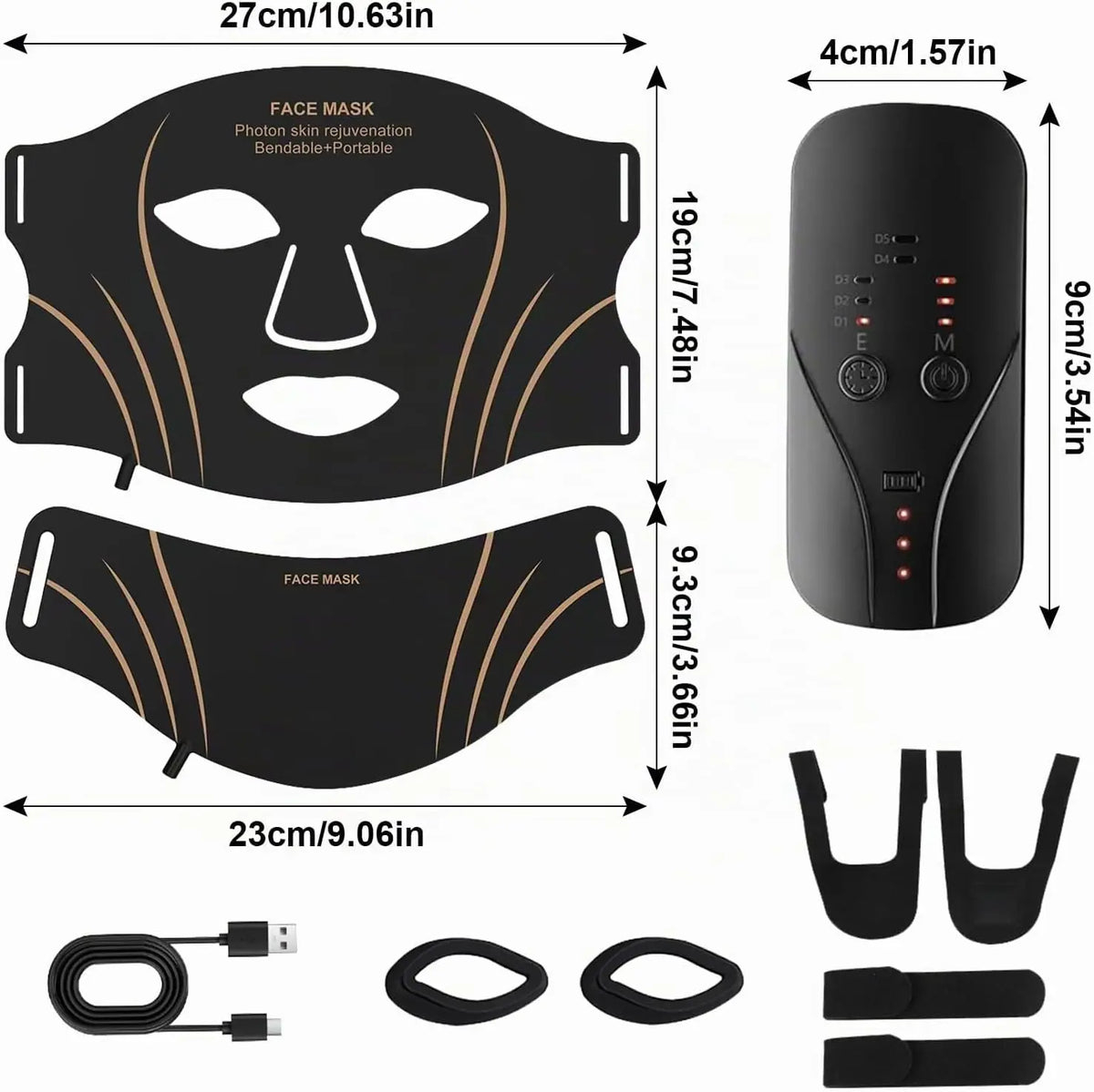 7-Color LED Light Therapy Face and Neck Mask for Skin Rejuvenation
