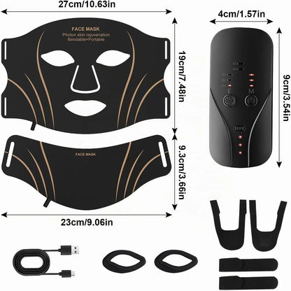 7-Color LED Light Therapy Face and Neck Mask for Skin Rejuvenation