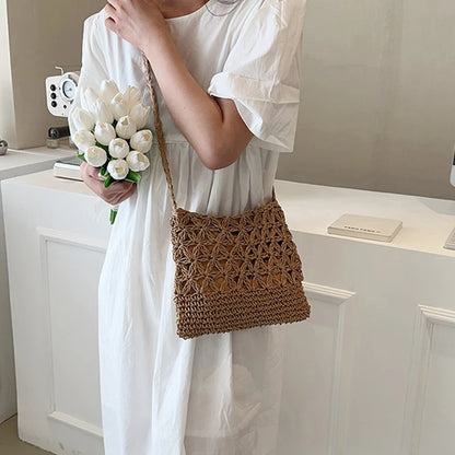 Luxury Woven Straw Crossbody