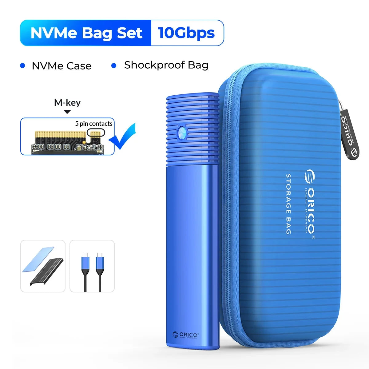 10Gbps M.2 NVMe SSD Enclosure Tool-Free Aluminum Case for 2280/2230 SSD