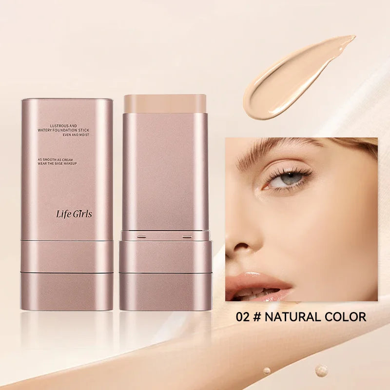 Double-Ended Hydrating Foundation Stick with Built-in Brush - Long-Lasting