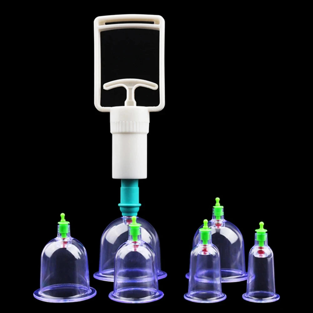 6-Cup Vacuum Cupping Therapy Set with Hand Pump - 18