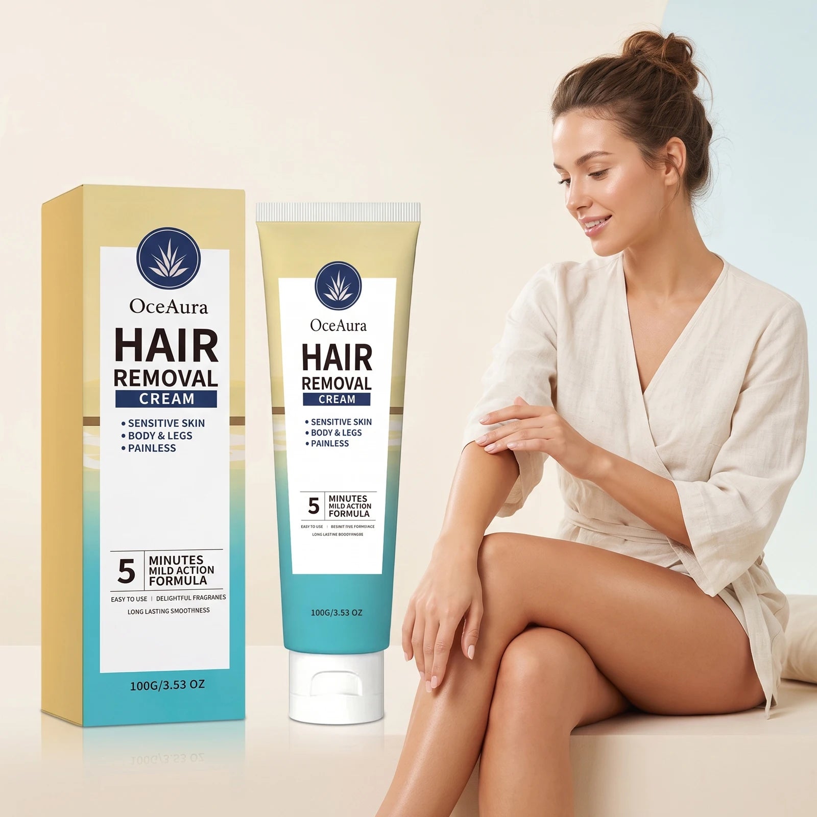 Painless Hair Removal Cream for Sensitive Skin - Fast Acting Depilatory Lotion - 4