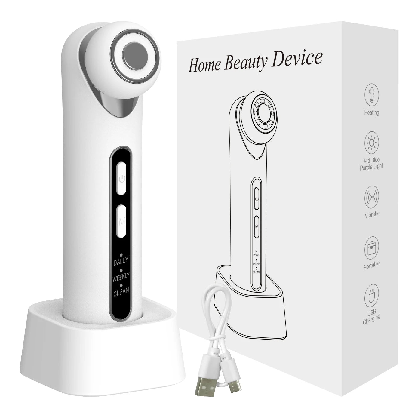 3-in-1 LED Photon Eye & Facial Massager Wand for Anti-Aging and Skin Lifting - 18