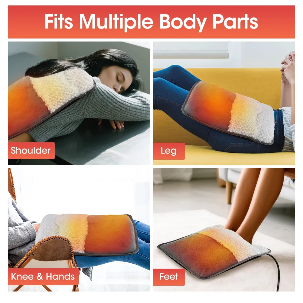 USB Heated Foot Warmer - Portable Plush Electric Warming Mat for Home & Office - 5