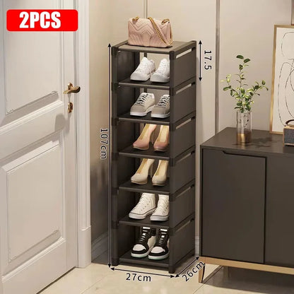 Stackable Narrow Shoe Storage Rack Organizer