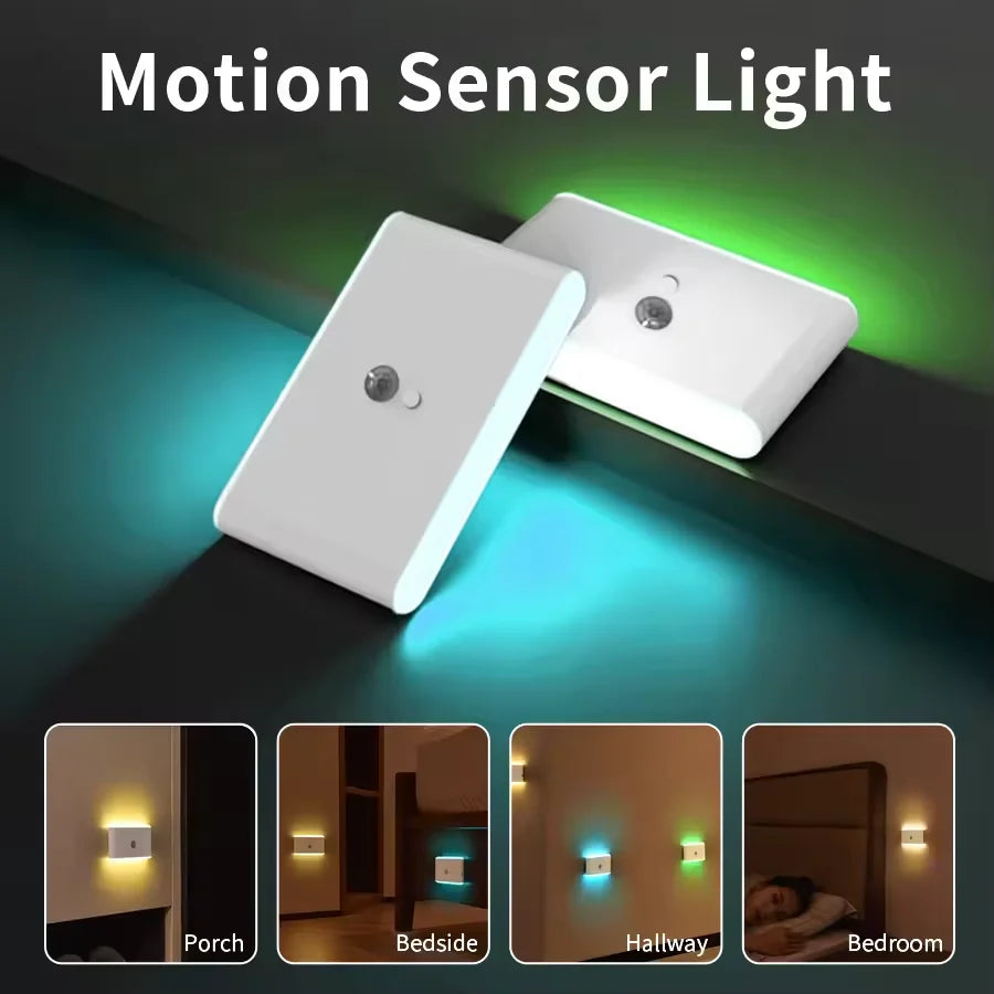 Rechargeable Motion Sensor LED Wall Sconce - Dimmable Color-Changing Night Light