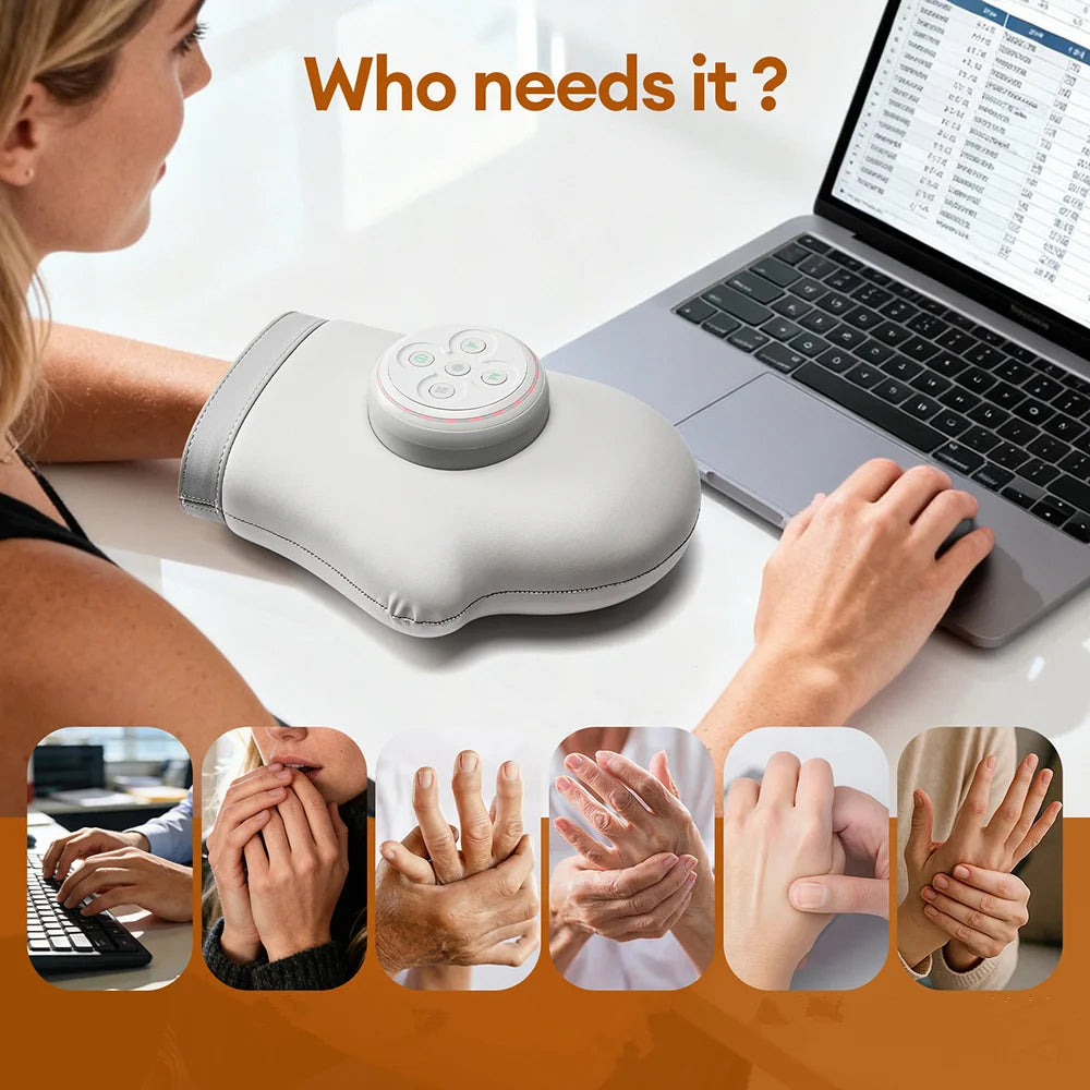 Cordless Heated Hand & Wrist Massager with Air Compression
