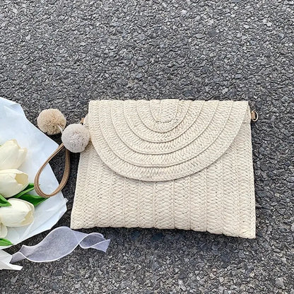 Luxury Woven Straw Beach Clutch