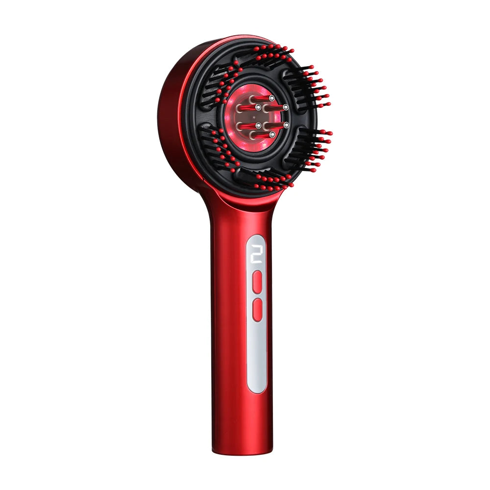 Portable Electric Scalp Massager Comb with Red Light & Essential Oil Applicator - 20