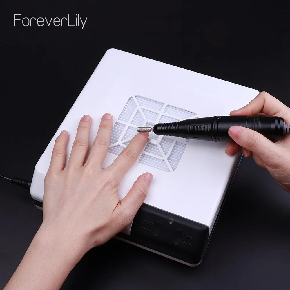 60W Nail Dust Collector Extractor Fan Vacuum with Retractable LED Tube for Manicure Salon - 2
