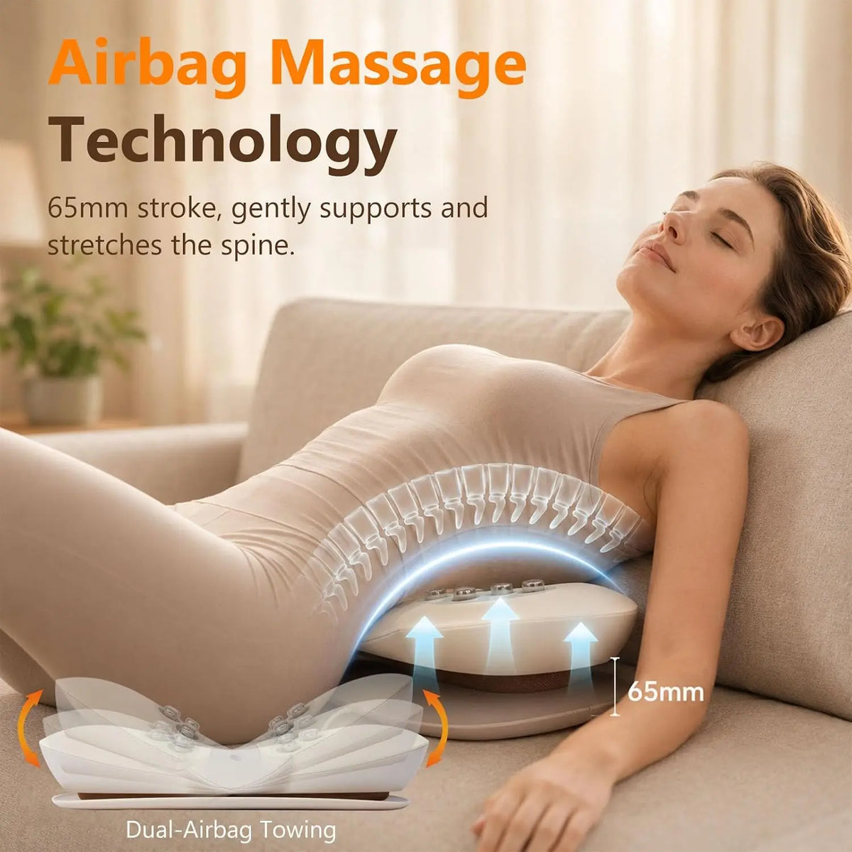 Electric Lumbar Traction & Massage Device for Lower Back Pain Relief