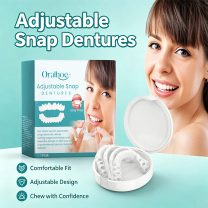 Adjustable Snap-On Dentures for Natural Smile & Comfortable Fit