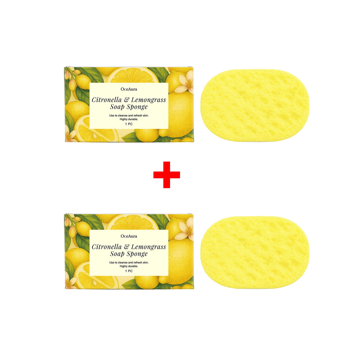 Citronella & Lemongrass Exfoliating Bath Sponge for Daily Skin Cleansing