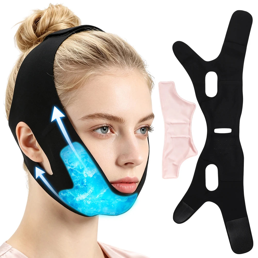 Reusable Face Ice Pack V-Line Lifting Bandage for Chin & Jawline Skin Care