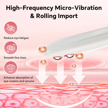 Electric Eye Massager with Cooling Roller Balls for Puffiness and Dark Circles