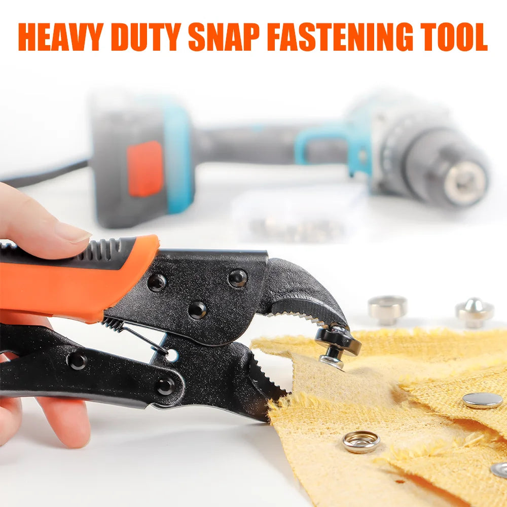 Heavy Duty Snap Installation Pliers - Adjustable Magnetic Fastener Tool for Canvas & Leather