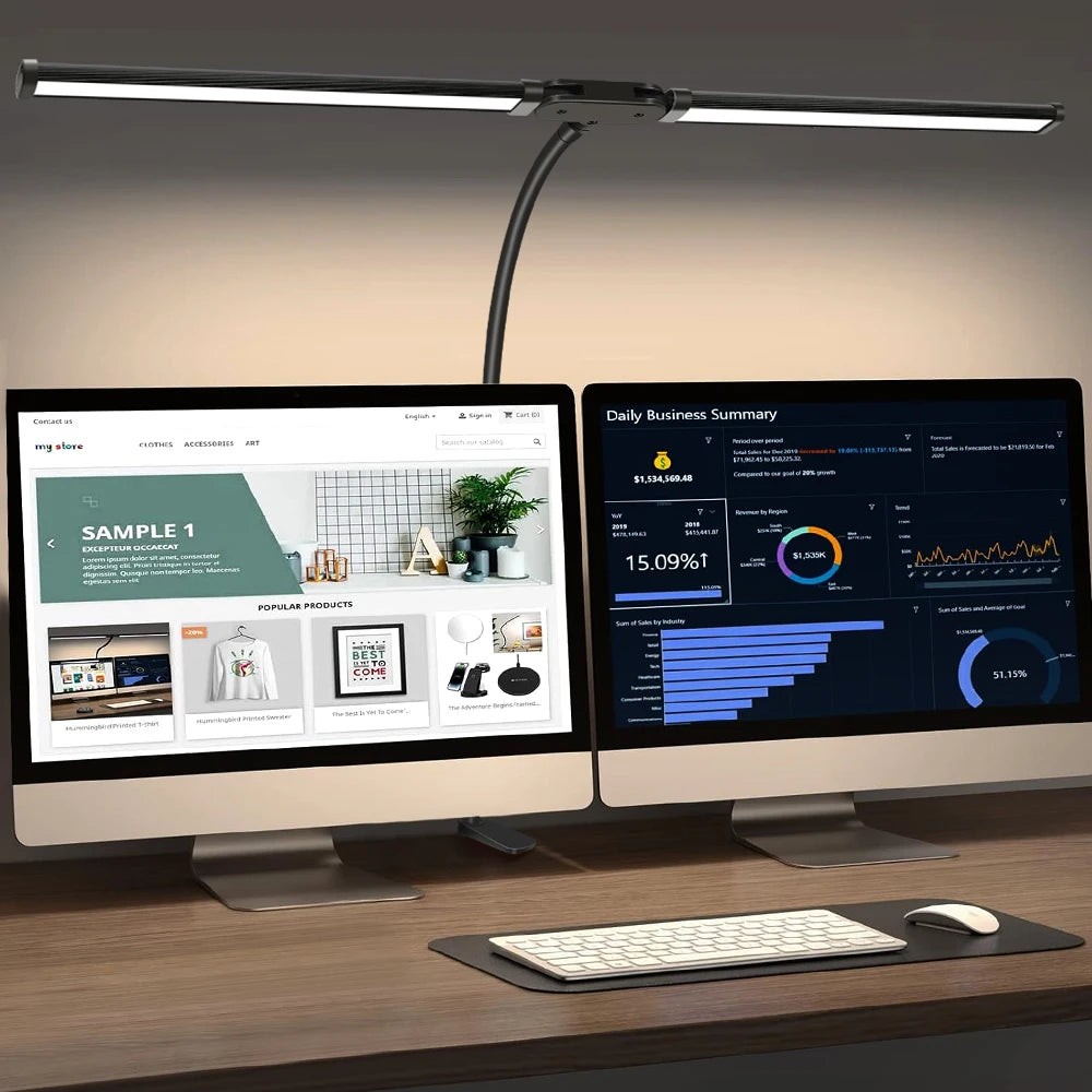 Dual-Head LED Architect Desk Lamp – Dimmable & Adjustable Office Lighting - 29