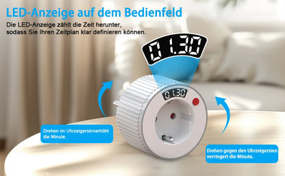 EU Standard 24-Hour Digital Rotary Countdown Timer Socket 3680W