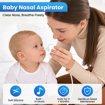 Electric Baby Nasal Aspirator with Soothing Music & Adjustable Suction
