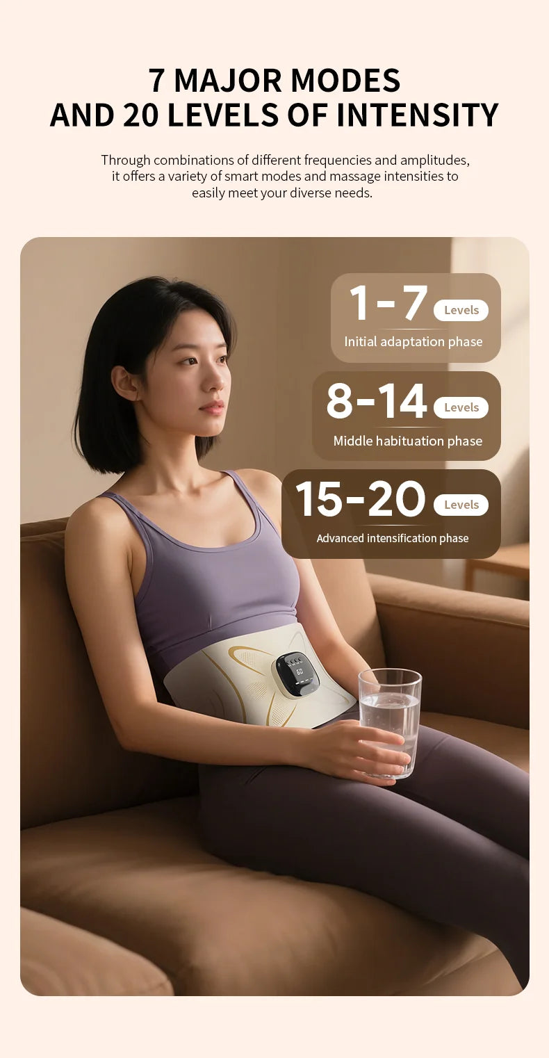 Electric Pulse Waist & Abdominal Massager with Heat & Toning Support - 14