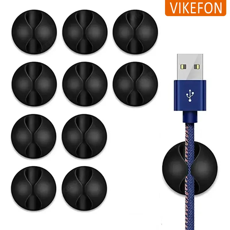 Adhesive Cable Organizer Clips – Tidy Desk Cord Holder for USB & Data Cables - 23