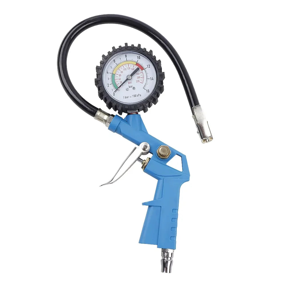 3-in-1 Tire Pressure Gauge Inflator Gun for Air Compressor - 220 PSI - 14