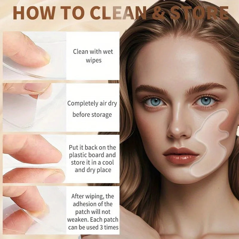 Reusable Silicone Facial Patches for Smile Lines & Anti-Wrinkle Skin Lifting