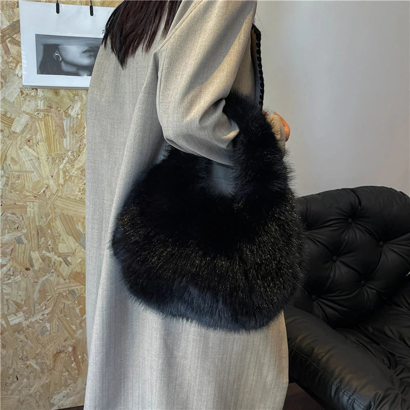 Luxury Soft Plush Bucket Bag